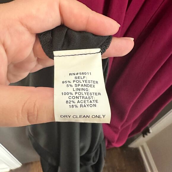 David Meister Women's Barcelona Berry Gown Size 4 Pink Black Full Length Dress - Picture 5 of 9